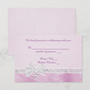 Invitation Réponse de mariage avec ruban blanc