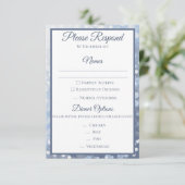 Invitation Réponse de mariage bleu glacé d'hiver (Debout devant)