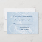 Invitation Réponse de mariage bleu moderne (Dos)