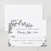 Invitation Réponse de mariage Charme de la forêt (Devant / Derrière)
