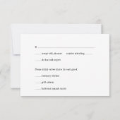 Invitation Réponse de mariage chic typographie rouge noir (Dos)