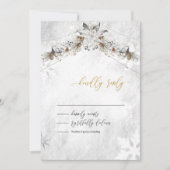 Invitation Réponse de mariage Cônes de pin Fleur d'hiver (Devant)