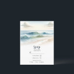 Invitation Réponse de mariage côtier rustique aux vagues de p<br><div class="desc">personnaliser pour votre événement</div>