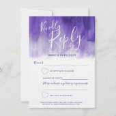 Invitation Réponse de mariage d'art moderne ultraviolet abstr (Dos)