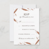 Invitation Réponse de mariage d'automne en blé orange (Devant)