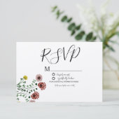 Invitation Réponse de mariage de botanique de verdure brodée  (Debout devant)