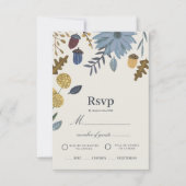 Invitation Réponse de mariage de feuilles d'automne rustiques (Devant)