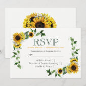 Invitation Réponse de mariage de grange de campagne florale d (Devant / Derrière)