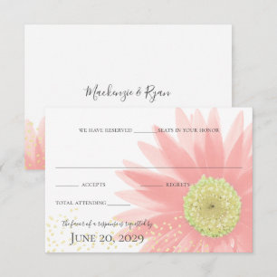 Invitation Réponse de mariage de jardin rose amour Daisy
