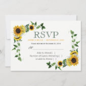 Invitation Réponse de mariage de tournesol d'automne floral d (Devant)
