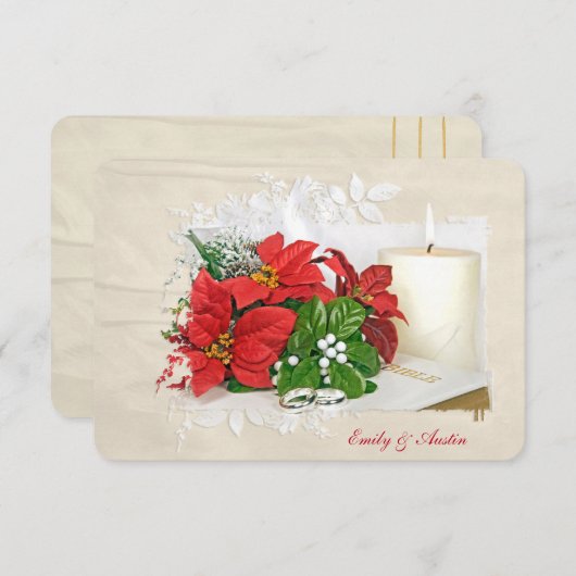 Invitation Réponse de mariage de vacances de Noël (Devant / Derrière)