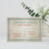 Invitation Réponse de mariage DIY Rouge Blanc & Bleu Italien (Debout devant)