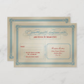 Invitation Réponse de mariage DIY Rouge Blanc & Bleu Italien (Devant / Derrière)
