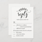 Invitation Réponse de mariage Élégance Rustique avec options (Devant / Derrière)