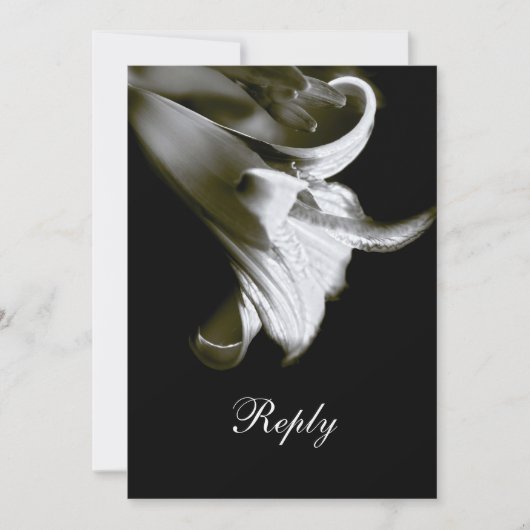 Invitation Réponse de mariage Elegant Lily (Devant)