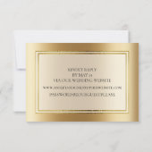 Invitation Réponse de mariage élégant or site web (Dos)