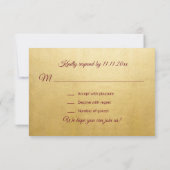 Invitation Réponse de mariage élégante automne bordeaux perso (Dos)
