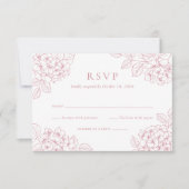 Invitation Réponse de mariage élégante aux fleurs d'hydrangea (Devant)