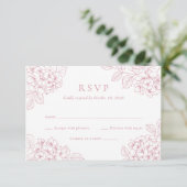Invitation Réponse de mariage élégante aux fleurs d'hydrangea (Debout devant)