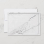 Invitation Réponse de mariage élégante en marbre et couronne (Dos)