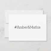 Invitation Réponse de mariage élégante moderne noir blanc ave (Dos)