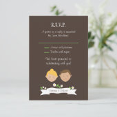 Invitation Réponse de mariage en portrait personnalisé (blond (Debout devant)