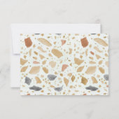 Invitation Réponse de mariage en terre cuite Terrazzo rétro m (Dos)