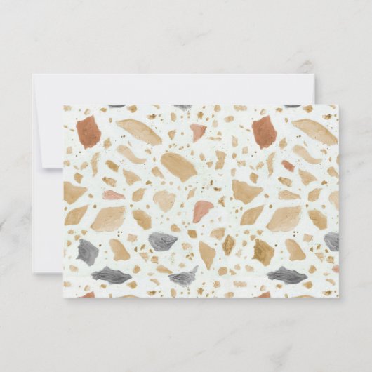 Invitation Réponse de mariage en terre cuite Terrazzo rétro m (Dos)