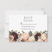 Invitation Réponse de mariage Fleurs de feuillage floral rose (Devant)