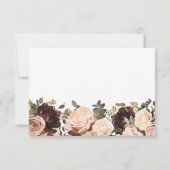 Invitation Réponse de mariage Fleurs de feuillage floral rose (Dos)