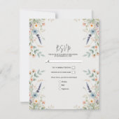 Invitation Réponse de mariage floral aquarelle printemps Fleu (Devant)