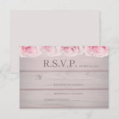 Invitation Réponse de mariage floral chic rustique aux roses  (Devant / Derrière)
