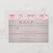 Invitation Réponse de mariage floral chic rustique avec des r (Devant / Derrière)