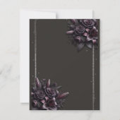 Invitation Réponse de mariage floral Rose Lily noir violet Be (Dos)