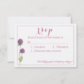 Invitation Réponse de mariage florale rose aquarelle de fleur (Devant)