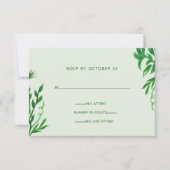 Invitation Réponse de mariage flore botanique monogramme (Devant)