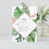 Invitation Réponse de mariage géométrique à l'aquarelle de pa (Debout devant)