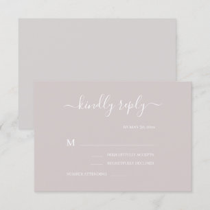 Invitation Réponse de mariage minimaliste rose poussiéreux gr