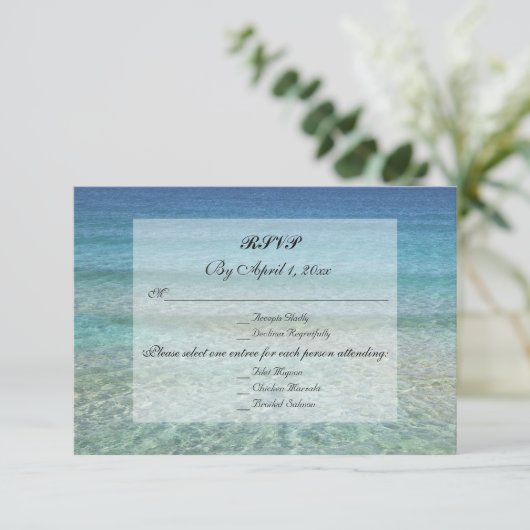 Invitation Réponse de mariage moderne avec dégradé tropical p (Debout devant)