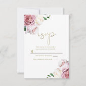 Invitation Réponse de mariage moderne avec verdure florale de (Devant)