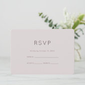 Invitation Réponse de mariage moderne neutre prune (Debout devant)