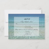 Invitation Réponse de mariage moderne sur la plage tropicale (Devant)