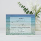 Invitation Réponse de mariage moderne sur la plage tropicale (Debout devant)