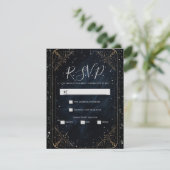 Invitation Réponse de mariage Obsidienne Oracle Minuit Élégan (Debout devant)