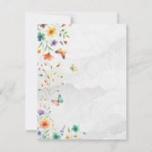 Invitation Réponse de mariage papillon floral aquarelle color (Dos)