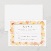Invitation Réponse de mariage Peaches Cream Gold Frame (Devant / Derrière)