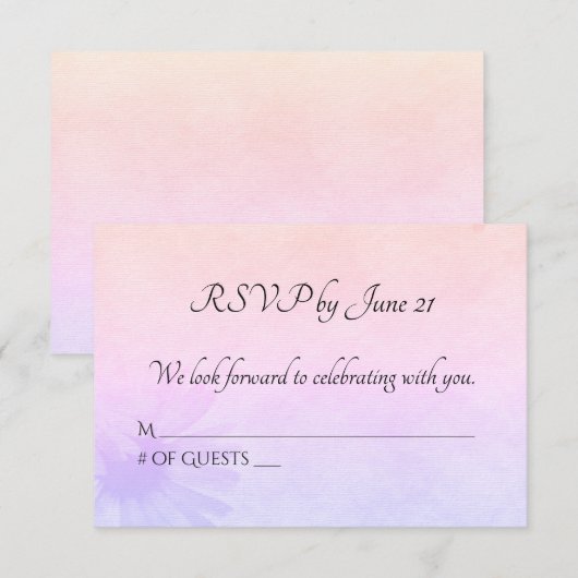 Invitation Réponse de mariage Rainbow Daisy (Devant / Derrière)