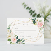 Invitation Réponse de mariage romance de printemps géométriqu (Debout devant)