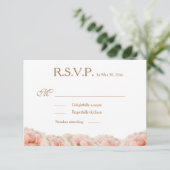 Invitation Réponse de mariage Rose Fushia Floral Or Blanc (Debout devant)
