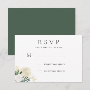 Invitation Réponse de mariage Rose Pailletée Romantique